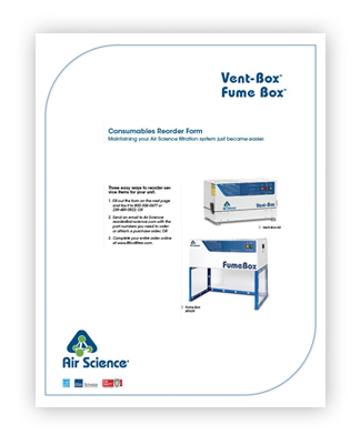 Vent-Box, Fume Box Consumables Reorder Form pdf download