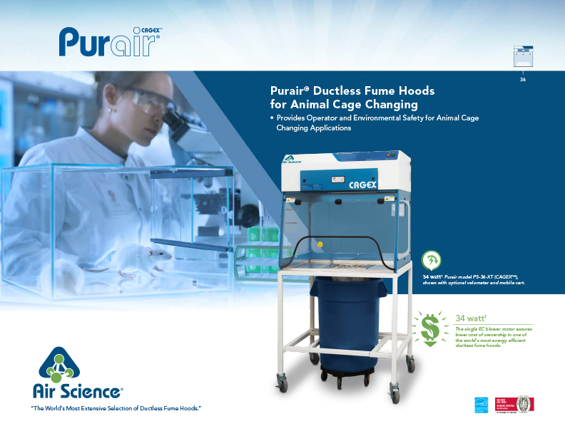 Ductless Fume Hood for Animal Cage Changing