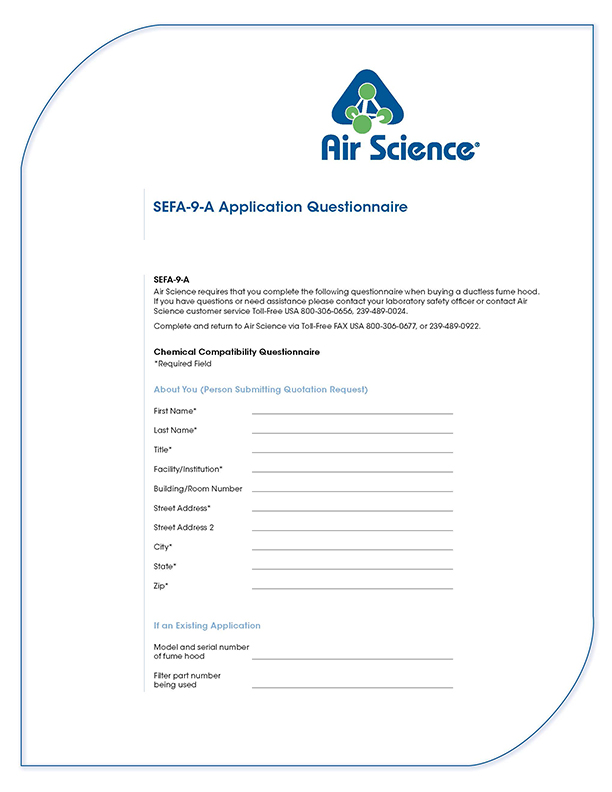 SEFA 9 Application Question Air Science