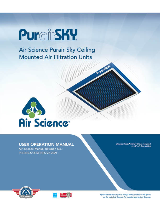 sky ceiling filtration unit operating manual