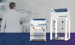 Ductless fume hood in a laboratory workspace